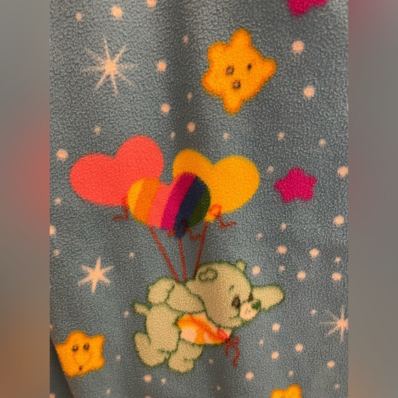 Care Bears Twin Size VTG Kids Quilted Bedspread Wish Blue Plaid Handmade 60/43 - Picture 5 of 10